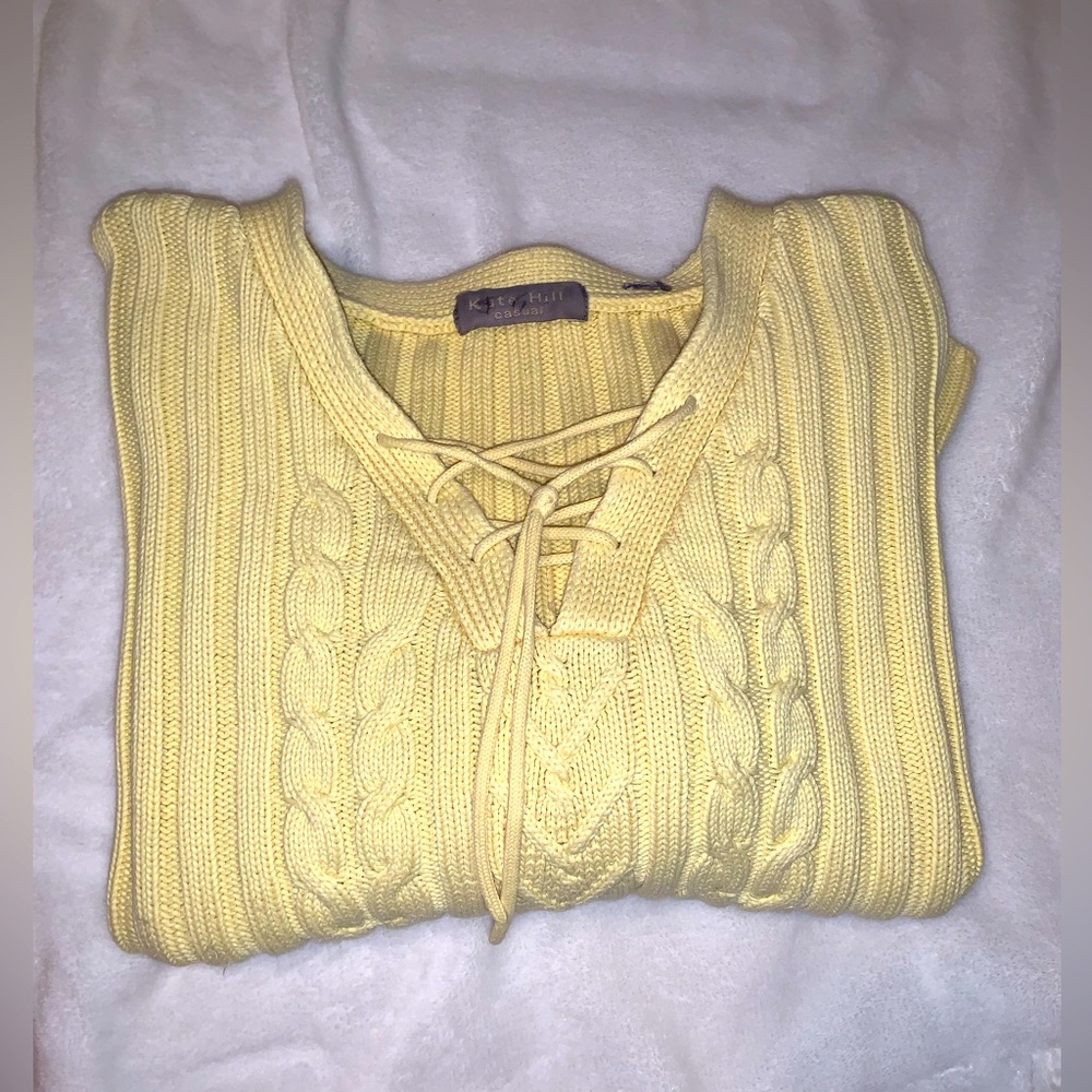 Kate Hill Casual Yellow Sweater
